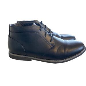 London Fog Blackstreet 2 Chukka Boot Mens 12M Black Vegan Faux Leather Blokecore